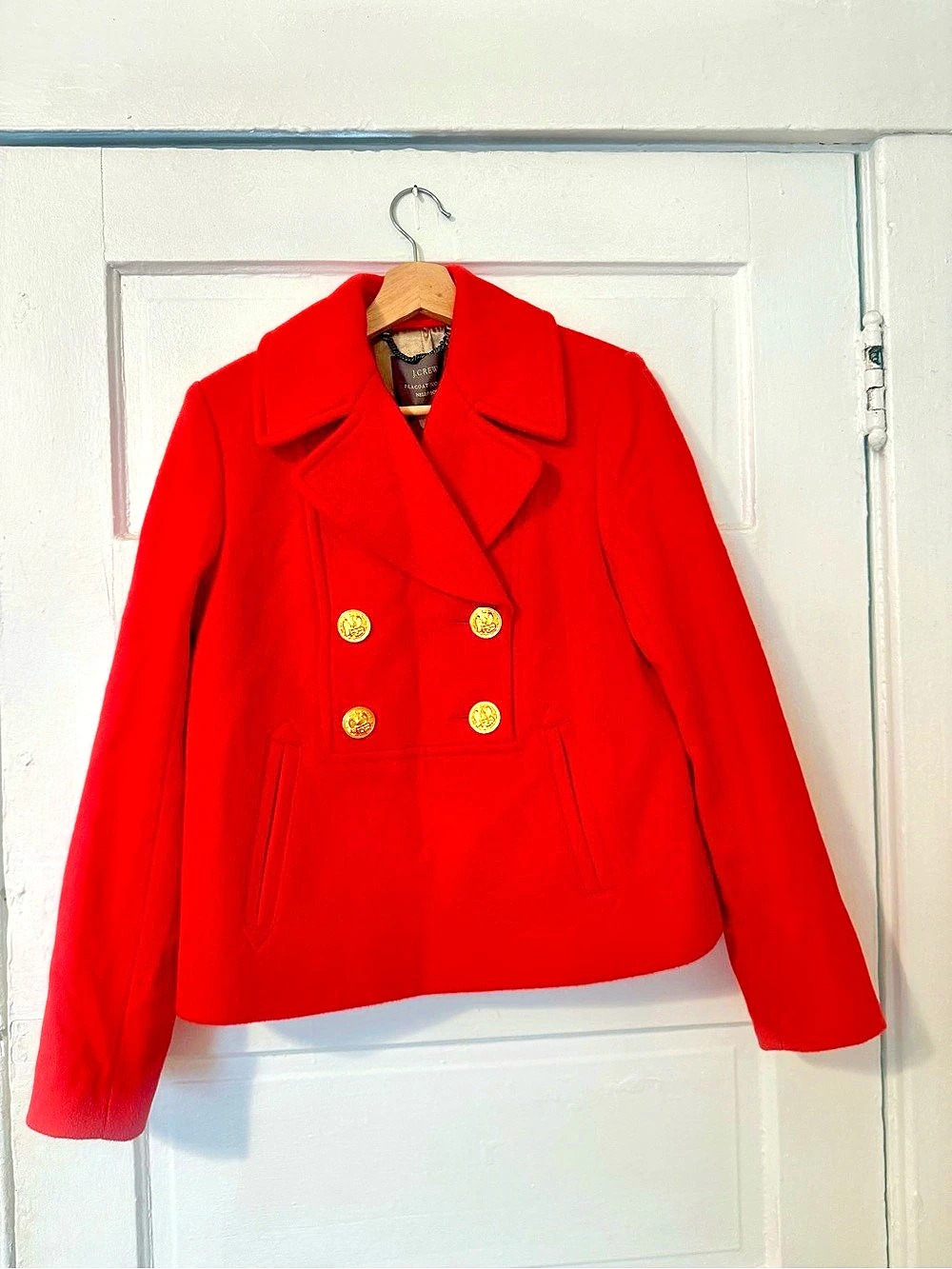 J.Crew Peacoat Wool by Nello Gori Wool Peacoat Red Size 4